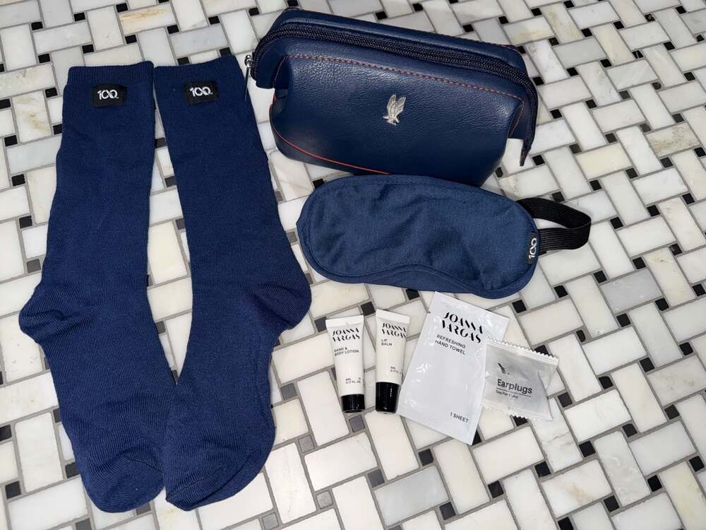 American Airlines First Class Amenity Kit Shinola Bag with Joanna Vargas Skincar